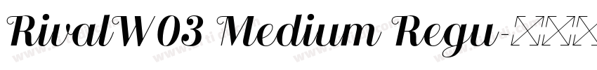 RivalW03 Medium Regu字体转换